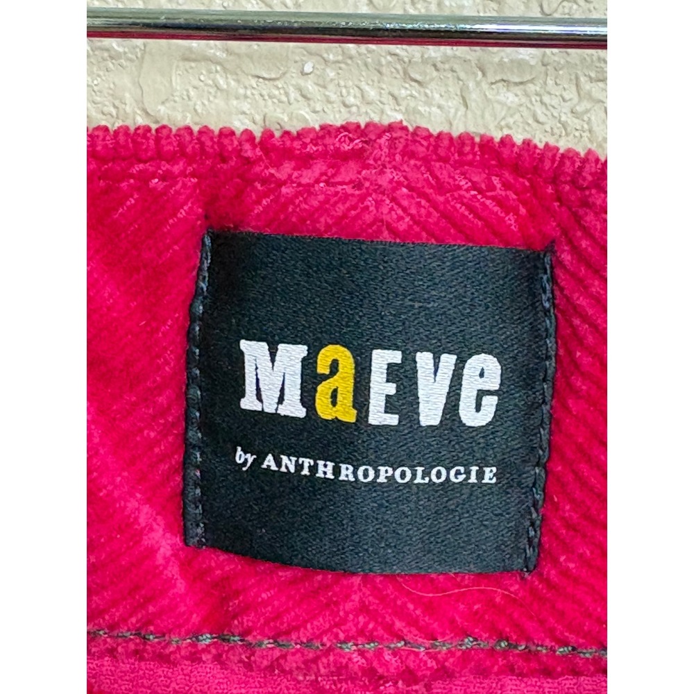 Maeve by Anthropologie The Colette Wide Leg Corduroy Pants Pink Size 32 Cropped - Picture 6 of 11